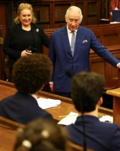 King Charles III of the United Kingdom Instagram - The King has visited the Royal Courts of Justice to celebrate the work of the judiciary and its commitment to the rule of law. Hosted by the Lady Chief Justice Baroness Carr, the first woman to hold the role of Head of the Judiciary of England and Wales, His Majesty viewed an exhibition on Pioneering Women Judges which focused on trailblazers whose legal careers have helped women progress in the judiciary. The King also surprised students taking part in a mock trial and met voluntary magistrates who give up their own time to support the justice system.
