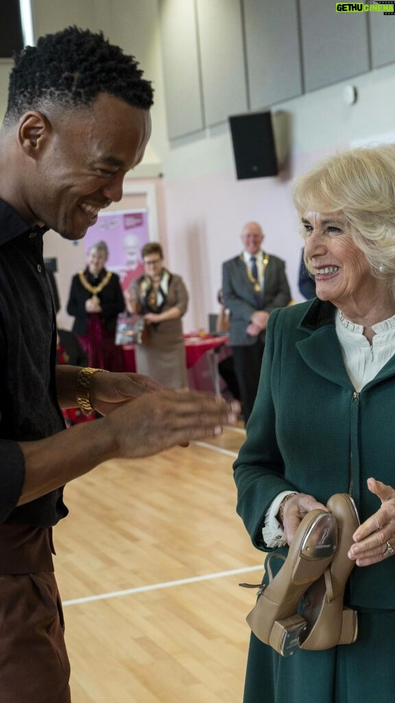 King Charles III of the United Kingdom Instagram - Showing off those Strictly-approved dance moves in Cambridge! 🪩💃 The Queen has visited @RoyalVolService volunteers at the newly opened Meadows Community Centre. The RVS is one of the UK’s largest volunteering charities, supporting the NHS and vulnerable people in the community. Her Majesty has been President of the charity since 2012. 🕺During the visit, Her Majesty watched a beginners dance class by special guest coaches and RVS supporters, @JohannesRadebe and @TashaGhouri! Head to royal.uk (link in bio) to read more. Cambridge, United Kingdom