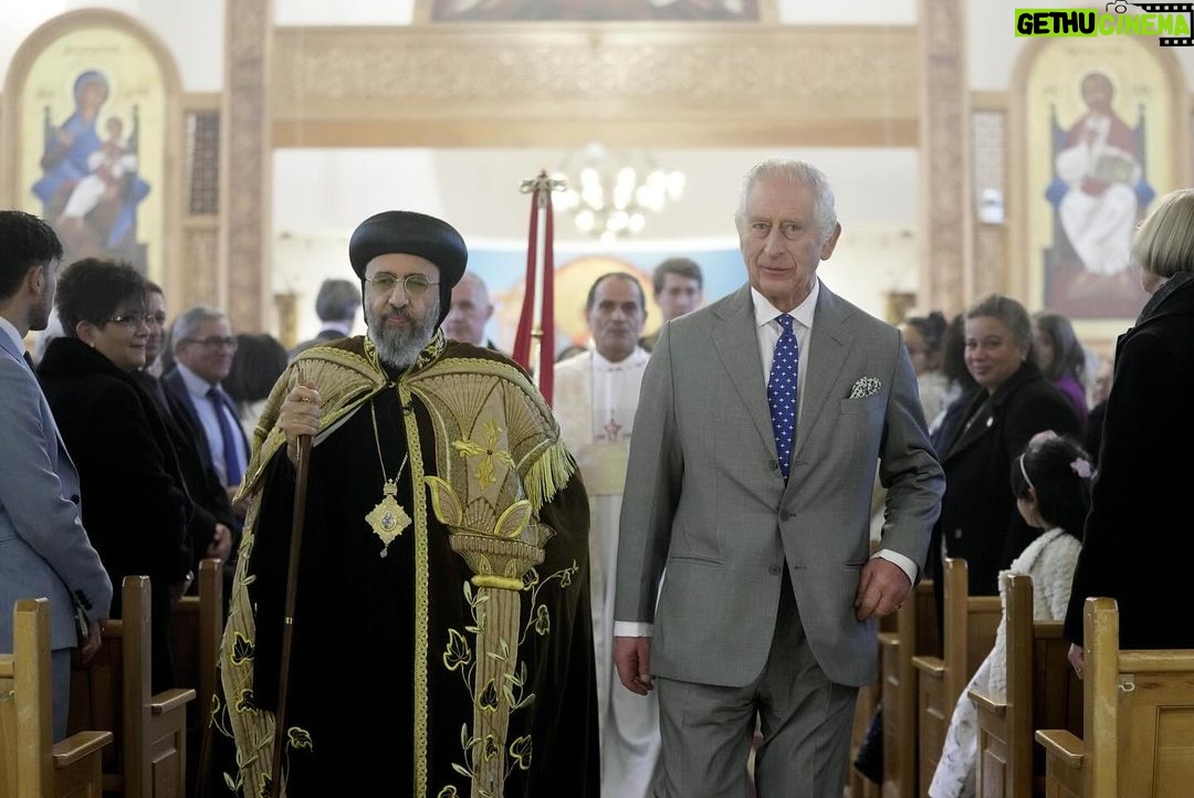 King Charles III of the United Kingdom Instagram - This morning The King attended an Advent Service and Christmas reception at The Coptic Orthodox Church Centre in Stevenage. The Coptic Orthodox Church is one of the most ancient Churches in the world, founded in the first century in Egypt. His Majesty met young volunteers from the Church's ministries as well as members of the congregation including six-year old Taormina who presented him with a handwritten Christmas card. Since his visit in 2013, His Majesty has attended yearly advent services which have brought together diverse Christian communities. These annual events form part of his ongoing efforts to encourage inter-faith dialogue and a greater understanding of different religions in Britain and abroad.