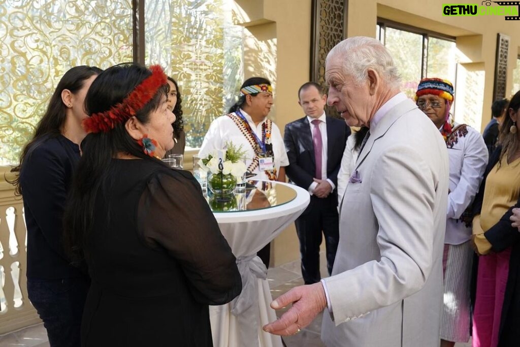 King Charles III of the United Kingdom Instagram - Everyone has a role to play in tackling the most complex environmental challenges facing our world. At a reception hosted by @commonwealth_sec and the Circular Bioeconomy Alliance, The King has spent time with global and Commonwealth indigenous leaders to hear about the use of traditional knowledge, alongside scientific knowledge, to address the climate and nature crises. During the event, the Circular Bioeconomy Alliance and @commonwealth_sec launched The Wildlife Resilient Landscape Network, which will bring together indigenous and scientific knowledge to explore how more resilient landscapes can be created in wildfire-prone areas of the world. His Majesty also joined a discussion on the particular risks that climate change poses to women and girls around the globe. #COP28 Dubai, UAE