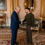 King Charles III of the United Kingdom Instagram - The determination and strength of the Ukrainian people continues to inspire, as the unprovoked attack on their land, their lives and livelihoods enters a third, tragic, year. Despite the tremendous hardship and pain inflicted upon them, Ukrainians continue to show the heroism with which the world associates them so closely. Theirs is true valour, in the face of indescribable aggression. I have felt this personally in the many meetings I have had with Ukrainians since the start of the war, from President Zelenskyy and Mrs Zelenska, to new army recruits training here in the United Kingdom. I continue to be greatly encouraged that the United Kingdom and our allies remain at the forefront of international efforts to support Ukraine at this time of such great suffering and need. My heart goes out to all those affected, as I remember them in my thoughts and prayers. - Charles R. A message from His Majesty The King, marking two years of conflict in Ukraine. • 📷 The King and Queen light a candle at the Ukrainian Catholic Cathedral, London, in 2022. 📷 His Majesty welcomes President Zelenskyy to Buckingham Palace in 2023.