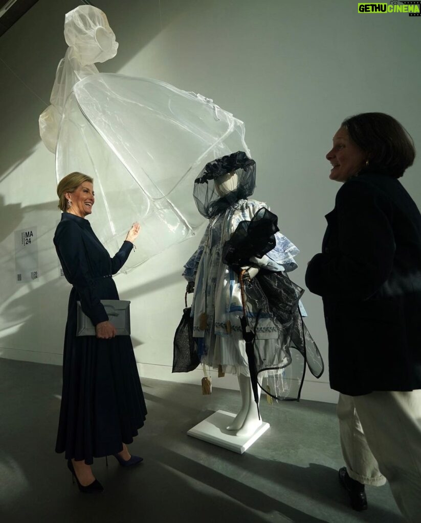 King Charles III of the United Kingdom Instagram - The Duchess of Edinburgh, as Patron, has visited the @lcflondon_ at their new home in East Bank. Her Royal Highness viewed the Postgraduate Class of 2024 exhibition, showcasing the work of courses including Fashion Artefact, Fashion Photography, and Costume Design for Performance. 📲 The Duchess also met students at the Digital Learning Lab, observing a digital garment fitting. Head to royal.uk to read more.