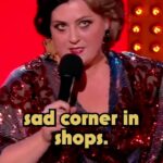 Kiri Pritchard-McLean Instagram - Anyone else banished to the sad corner? Can't believe I'm missing Topshop on the high street. Where is this fat lass meant to buy her thrush trousers from now? 🦚ON TOUR 🦚 👗 @donald_stanley_ Earrings @fizzgoespop Shoe clips - @whatsupbirdie #liveattheappollo #comedy #standup #comedyreels #comedian