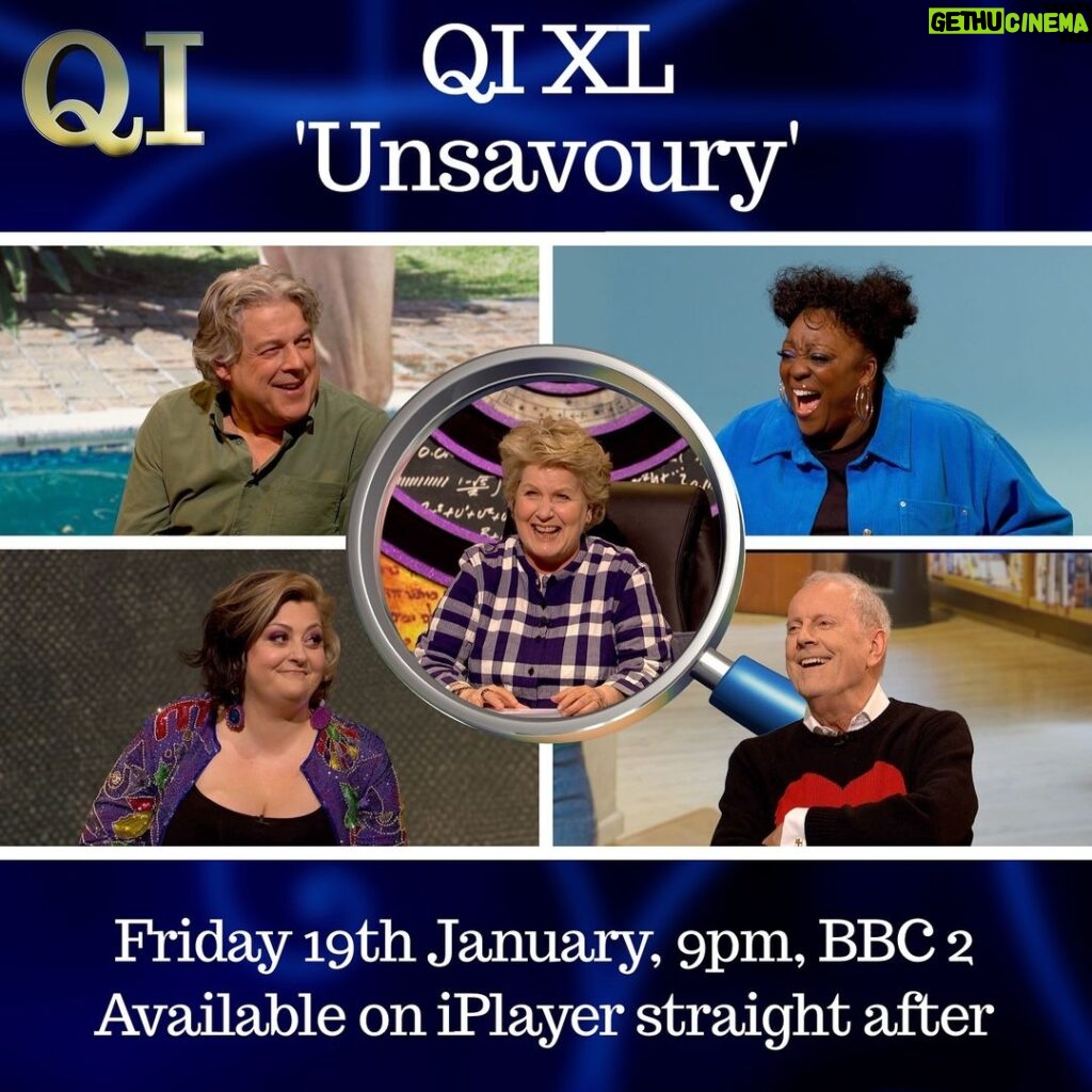 Kiri Pritchard-McLean Instagram - It's your gal's first QI tonight! Love this show so much so this is an absolute bucket list moment for me. Dream cast too in @alandaviescomic @1judilove and @gylesbrandreth .