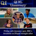 Kiri Pritchard-McLean Instagram – It’s your gal’s first QI tonight! Love this show so much so this is an absolute bucket list moment for me. 
Dream cast too in @alandaviescomic @1judilove and @gylesbrandreth .