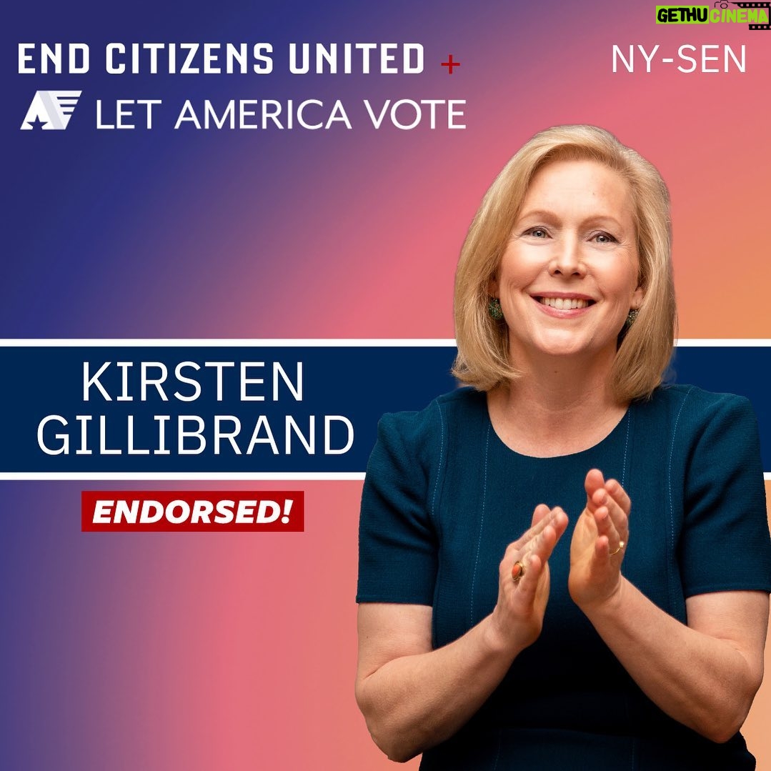 Kirsten Gillibrand Instagram - I'm proud to have the endorsement of @letamericavote. I was one of the first senators to refuse corporate PAC money, and I'm fighting to #BanStockTrading and get money out of politics.