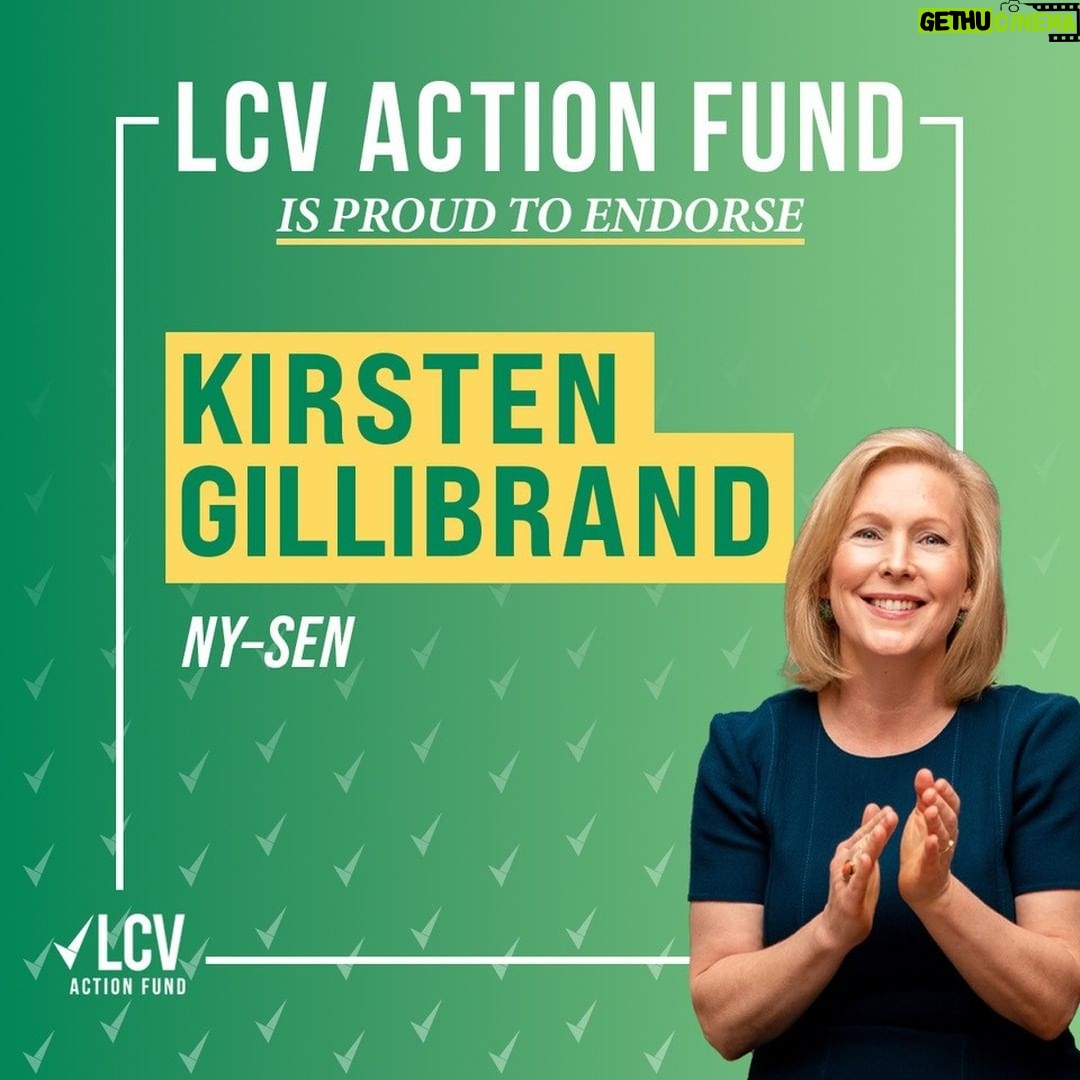 Kirsten Gillibrand Instagram - I'm proud to have @lcvoters endorsement. And I will never stop fighting for clean air, clean water, and a safe, livable future for all New Yorkers.