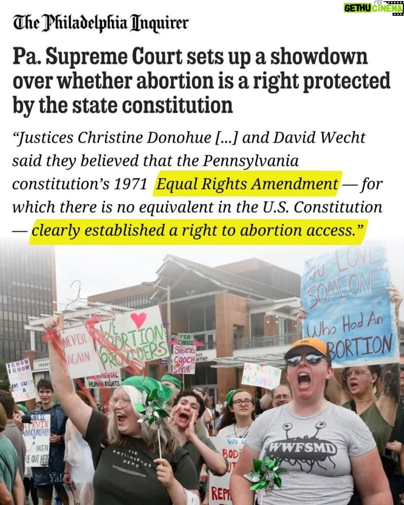 Kirsten Gillibrand Instagram - The Pennsylvania Supreme Court's decision today shows exactly how powerful a federal Equal Rights Amendment could be. It's time to finalize the #ERANow as the 28th Amendment to our Constitution and defend the reproductive freedom of every American.