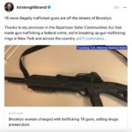 Kirsten Gillibrand Instagram - 18 more illegally trafficked guns are off the streets of Brooklyn. Thanks to my provision in the Bipartisan Safer Communities Act that made gun trafficking a federal crime, we're breaking up gun trafficking rings in New York and across the country.