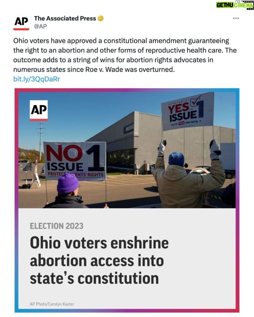 Kirsten Gillibrand Instagram - Reproductive freedom wins every single time it is on the ballot. Congratulations, Ohio! Now let's keep fighting until every American's freedom is enshrined in the Constitution.