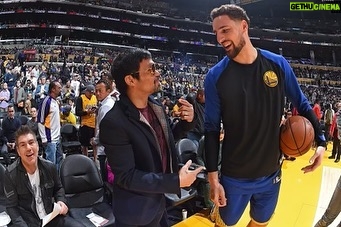 Klay Thompson Instagram - Manny told me he’d teach me how to fight if I teach him how to shoot I think that’s a fair deal 🥊 🏀 👌🏽 😂 Thanks for letting me watch you work @mannypacquiao . I haven’t been that juiced leaving the gym in a long time ! #ANTAgang