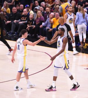 Klay Thompson Instagram - Gameday, and it’s obviously a big one.
But DubNation, I need you to reflect on the fact that we would not be in this position if it weren’t for this man and his sacrifices. He’s the reason there are banners hanging in the rafters of Oracle. I’m gonna need every Dubs fan in the building tonight to bring the same fire K brought everyday to the court 🔥 😤!! It’s not gonna be the same running out that tunnel without u bro. We all know this is a minor set back for a major comeback !! Nothing can impede this mans greatness. 🐐 
Speaking of oracle, let’s lay it all out there tonight in honor of the of the 47 years in this beautiful building . Let’s get it DubNation! #doitforK #onelastdance #webelieve