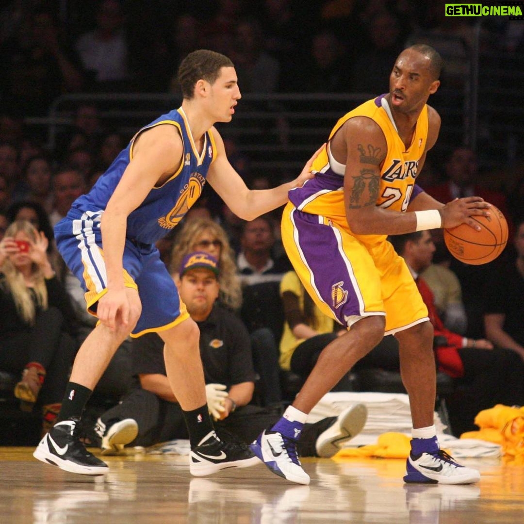 Klay Thompson Instagram - During the comeback / rehab process , I continually wondered if I would be the same player I was before the injuries. I watched this Kobe interview daily to remind myself to attack every weight room session, shooting work out, one on one, and 5 on 5 scrimmage with the same killer instinct he brought to EVERYTHING he did. I am so grateful he said these things about Steph and I . I think about these words every time I put on the Warriors uniform. Lastly, I am so thankful to be starting the season healthy and will do everything I possibly can to help this team win # 5 . LETS GET IT DUBNATION #KobeandGigiforever 8 - 24 - 2 🐍 ♾