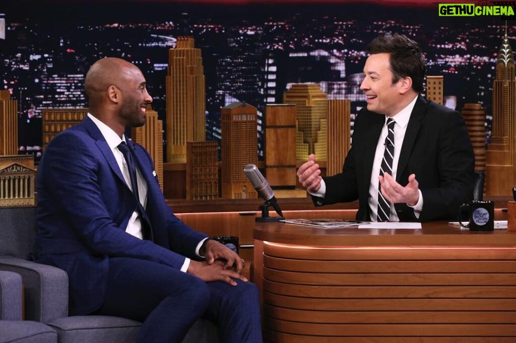 Kobe Bryant Instagram - Thank you @fallontonight for having me! Had fun discussing @Granity’s latest projects including our newest book, The #Wizenard Series: Training Camp. Tune-in tonight at 11:35 ET to watch. The Wizenard Series is available now. Link in bio: bit.ly/kbwizenard (Photo by Andrew Lipovsky/NBC) #GranityStudios