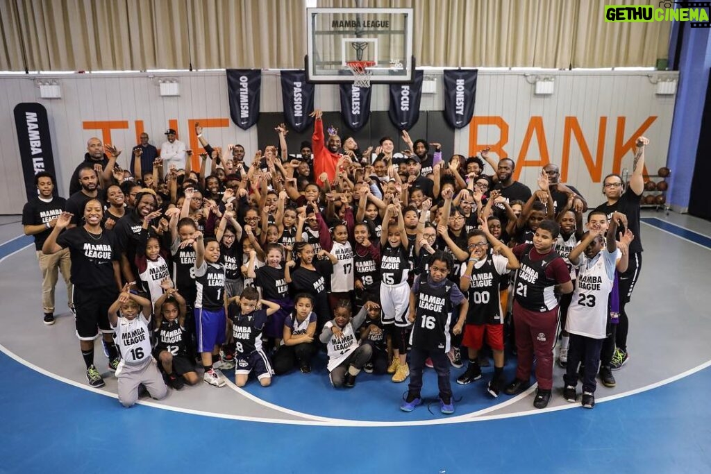 Kobe Bryant Instagram - Such an awesome day celebrating the inaugural season of Mamba League in NYC with @nikebasketball and @childrensaidnyc. What a joy to see #MambaMentality come to life with the next generation of athletes at Milbank Community Center. Love that kids are building confidence on and off the court and unlocking their potential through sport. #MambaLeague #MadetoPlay #Wizenard
