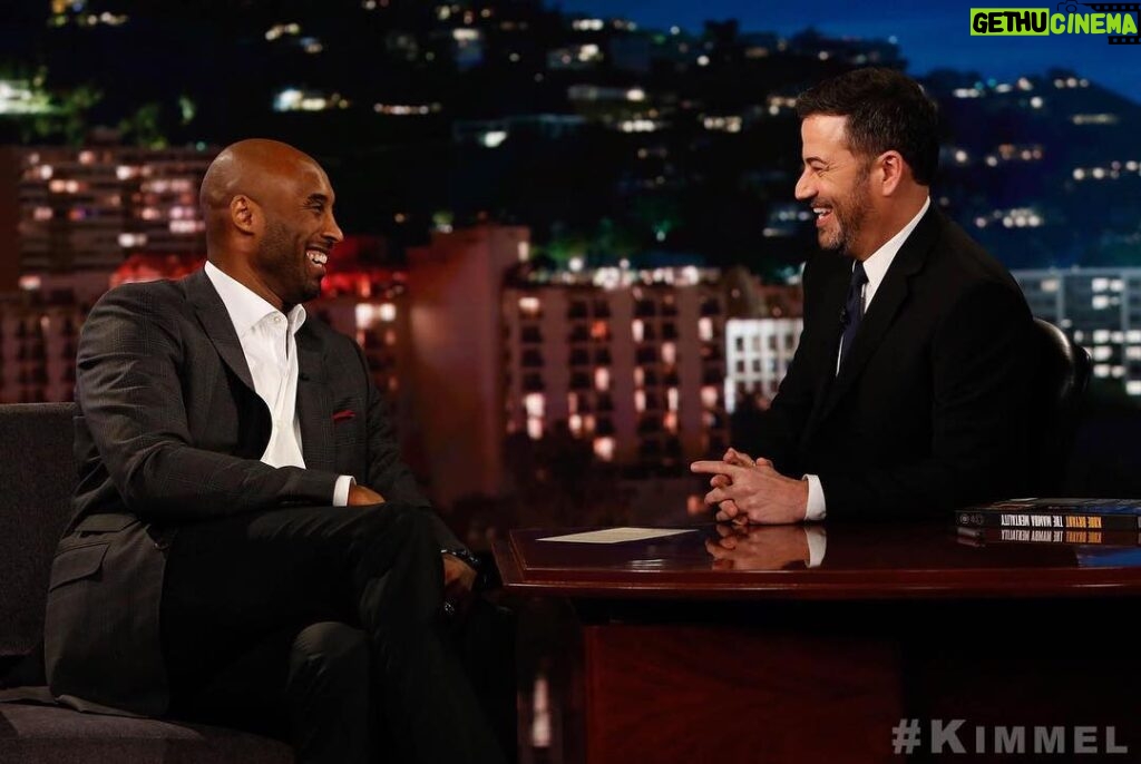 Kobe Bryant Instagram - Hanging out with #KIMMEL tonight - thanks for having me Jimmy! #ThePunies #TheMambaMentality