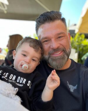 Kostas Sommer Instagram - My son, my life… your smile overwhelms my heart with joy
Its my honor to guid you on your way to becoming a man
Mothers turn babys into boys, and fathers turn boys into men… 
#raisinglions 
Proud father of a lion cub