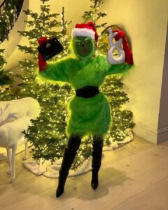Kris Jenner Instagram - When The Grinch is your next door neighbor @khloekardashian 💚🎄 @drink818
