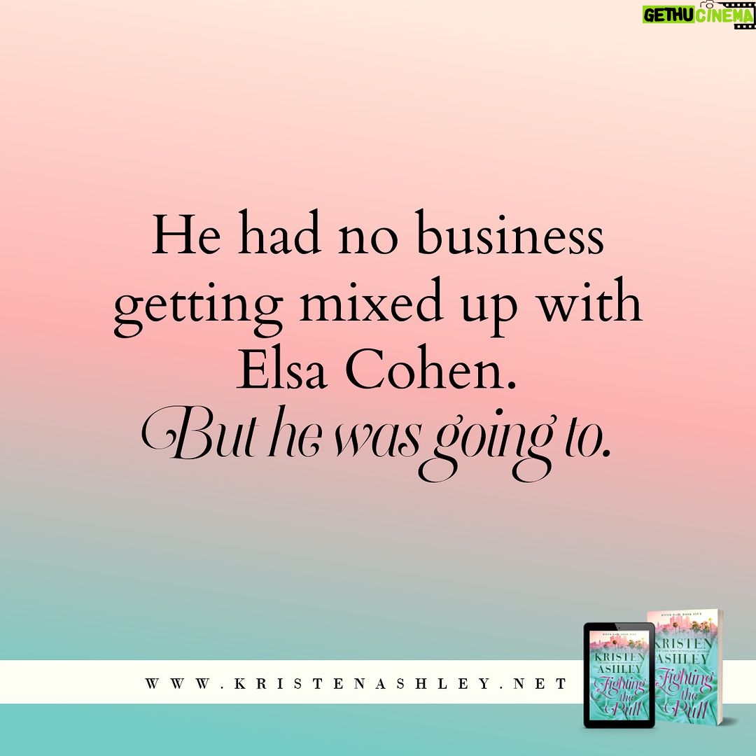 Kristen Ashley Instagram - The KA 2023 Book Releases Recap continues! Last September, I released the latest in the River Rain saga, the love story of Elsa and Hale. What's it about? Hale Wheeler inherited billions from his father. He’s decided to take those resources and change the world for the better. He’s married to his mission, so he doesn’t have time for love. There’s more lurking behind this decision. He hasn’t faced the tragic loss of his father, or the bitterness of his parents’ divorce. He doesn’t intend to follow in his father’s footsteps, breaking a woman’s heart in a way it will never mend. So he vows he’ll never marry. But Hale is intrigued when he meets Elsa Cohen, the ambitious celebrity news journalist who has been reporting on his famous family. He warns her off, but she makes him a deal. She’ll pull back in exchange for an exclusive interview. Elsa Cohen is married to her career, but she wants love, marriage, children. She also wants the impossibly handsome, fiercely loyal, tenderhearted Hale Wheeler. They go head-to-head, both denying why there are fireworks every time they meet. But once they understand their undeniable attraction, Elsa can’t help but fall for the dynamic do-gooder. As for Hale, he knows he needs to fight the pull of the beautiful, bold, loving Elsa Cohen, because breaking her would crush him. If you haven't taken Hale and Elsa's journey yet, hit it here: https://www.kristenashley.net/titles/fighting-the-pull/ or in Insta go to my bio! Rock On!
