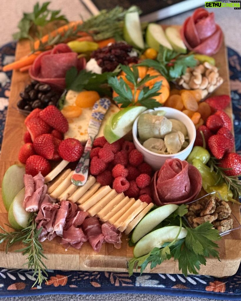 Kristen Ashley Instagram - I give up. This is the charcuterie board our friend Susan made for E’s birthday. This is such sheer perfection, I’m never attempting another board again. We were almost afraid to touch it (we did)! Elvira would be proud. #lifeintherockchicklane