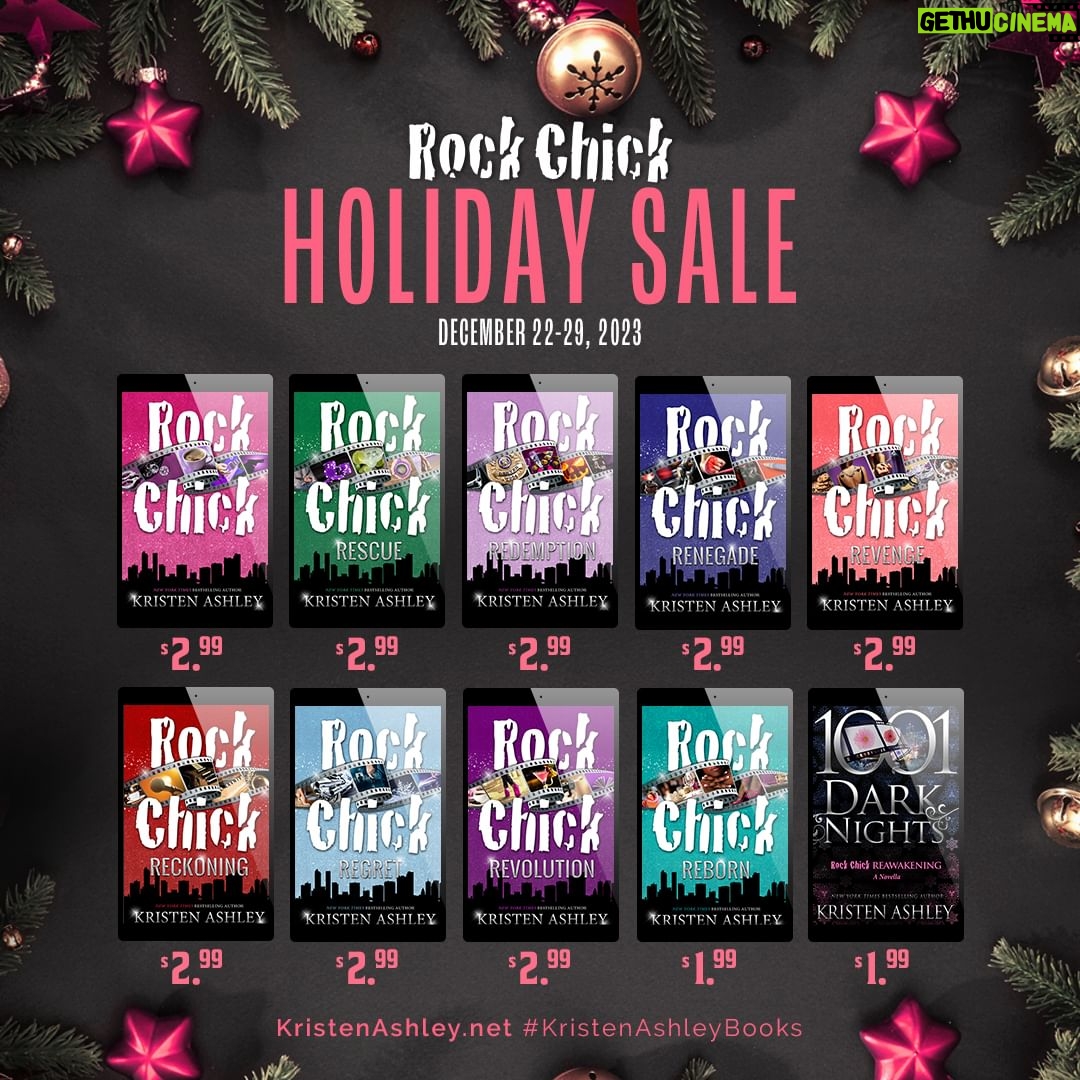 Kristen Ashley Instagram - It's the last day of the Rock Chick Sale, my chicklets! Get 'em or gift 'em and get ready for a Rock Chick 2024 with Darius and Malia's story coming in January and the Mace and Stella spinoff being unleashed in April! Hit up my sales page on my website or go to my bio in Insta: https://www.kristenashley.net/encore/sale/
