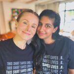Kristen Bell Instagram - Proud to wear #ThisShirtSavesLives and support the kids @stjude fighting cancer. And since @mlpadman and @daxshepard both have it, it is now the family shirt! Join us and get yours at MusicGives.org