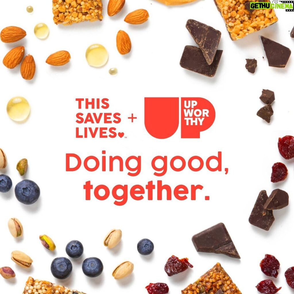 Kristen Bell Instagram - 💜I am so proud of this!! 💜 @upworthy and @thisbar are joining forces to help end child hunger. This is totally possible in our lifetime!! This Saves Lives turned a snack into a purpose. Click the link in bio to get yummy snacks that do @good !
