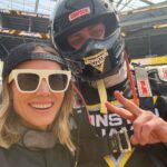 Kristen Bell Instagram - I heard i should do things that scare me. Well today @daxshepard surprised me with a @monsterjam competition! After my heart stopped palpitating(on lap 2) i felt free and empowered and phenomenally grateful that i RIPPED. Thank you @cynthiagauthier for giving me a taste of the power of the Lucas Stabilizer! And thank you @daxshepard for always being my biggest fan. Xo
