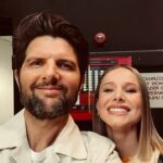 Kristen Bell Instagram - Ran into this dumpling @mradamscott while promoting my new book with @hartben #theworldneedsmorepurpleschools! If you haven’t seen his show #severence on @appletv it’s SO GOOD!