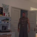Kristen Bell Instagram - I asked @daxshepard to try on his Halloween costume to see the fit. He immediately starting working on his Dumbledore impersonation.