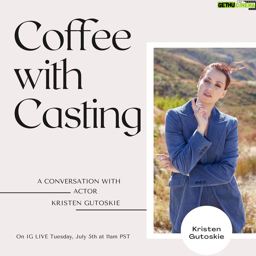 Kristen Gutoskie Instagram - So excited to chat with the lovely Kristen Gutoskie! Don’t miss our chat Tuesday, July 5th at 11am PT on IG LIVE!