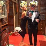 Kristen Taekman Instagram - This party was crazy you guys. Aren’t you obsessed?! 😍🥰 #party #halloween #la #beverlyhills #surrealart #flower #art #costume Beverly Hills, California