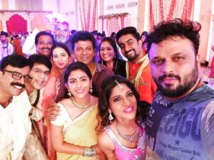 Kruthika Jayakumar Instagram - Wrapped up my next film Kavacha with a super fun song 💃🏻 It was a wonderful experience working with Shivarajkumar sir ! He is the besttt❤️
.
.
.
.
#picoftheday #instapic #shivanna #karunadachakravarthy #drshivarajkumar #shivarajkumar #sandalwood #actor #kavacha #shootingspot #set #tagaru #memories #besttimes #love #songshoot #weddings #ootd #lights #sareelove #fun #rustum #kavachashoot #sandalwood