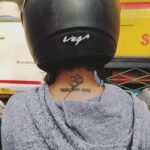 Kruthika Jayakumar Instagram - When life stands still. . . . . . . #biker #quotes #bangaloretraffic #helmet #tattoo #om #ink #inked #inkedgirls #vega #bikes #black #hoodie #bangalore #grey #traffic @vegahelmets Bangalore, India