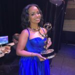 Kyla Pratt Instagram - Presenting at the Children and Family awards 💙 Hair @a1hair_ Make up @ellyway Stylist @v.msmith 📸 @freemikeboyd #emmys #televisionacademy #theproudfamily #disneyplus