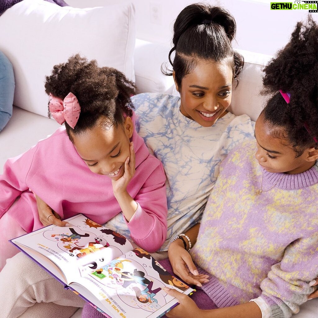 Kyla Pratt Instagram - First photoshoot with my babies celebrating @aussiehairkids new children’s book, BeYOUtiful Hair, and their Aussie Kids Curly and Moist hair collection. I spoke with @romper about all things hair, bonding with my daughters, and teaching my kids to embrace and celebrate their natural hair. #ad #AUSSomeKids