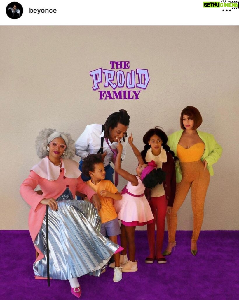 Kyla Pratt Instagram - The Queen and her beautiful family 😩🙌🏽😍 #TheProudFamily #TheProudFamilyLouderandProuder @beyonce @disneyplus