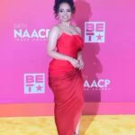 Kyla Pratt Instagram - Last Night was amazing ❤️ #NAACPAwards2023 Hair : @a1hair_ Make up : @ellyway Stylist : @v.msmith Tailoring : @jessa.jacara Dress :  Fatale Angie @fatale.byangie Earrings :Mara Paris @mara.Paris Bracelets and Rings: Le Vian @levian_jewelry Shoes: Vince Camuto @vincecamuto