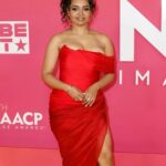 Kyla Pratt Instagram - Last Night was amazing ❤️ #NAACPAwards2023 Hair : @a1hair_ Make up : @ellyway Stylist : @v.msmith Tailoring : @jessa.jacara Dress :  Fatale Angie @fatale.byangie Earrings :Mara Paris @mara.Paris Bracelets and Rings: Le Vian @levian_jewelry Shoes: Vince Camuto @vincecamuto