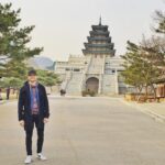 Kyle Dean Massey Instagram – Look! It’s me standing in front of an old Korean looking building! 📷@brigolub National Folk Museum of Korea