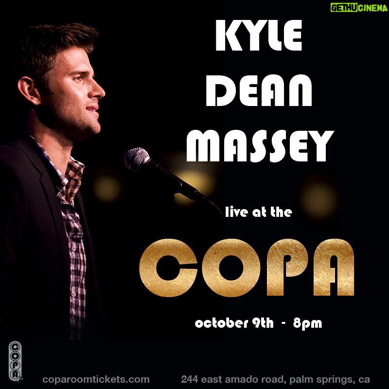 Kyle Dean Massey Instagram - This Friday at 8pm I'll be in Palm Springs with my show! @copanightclub Copa Nightclub