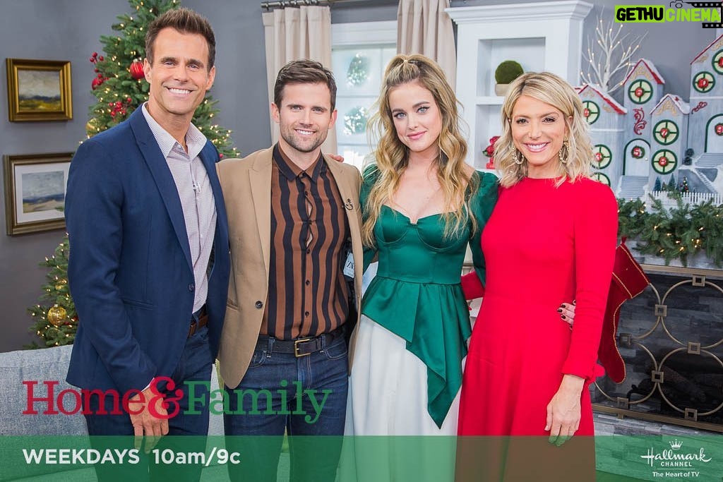 Kyle Dean Massey Instagram - Tune in today 10/25 to see me and @ashleynewbrough promote our new Christmas movie “A Merry Christmas Match” airing on @hallmarkmovie tonight! @ninthhousefilms Universal Studios Backlot Home & Family Set