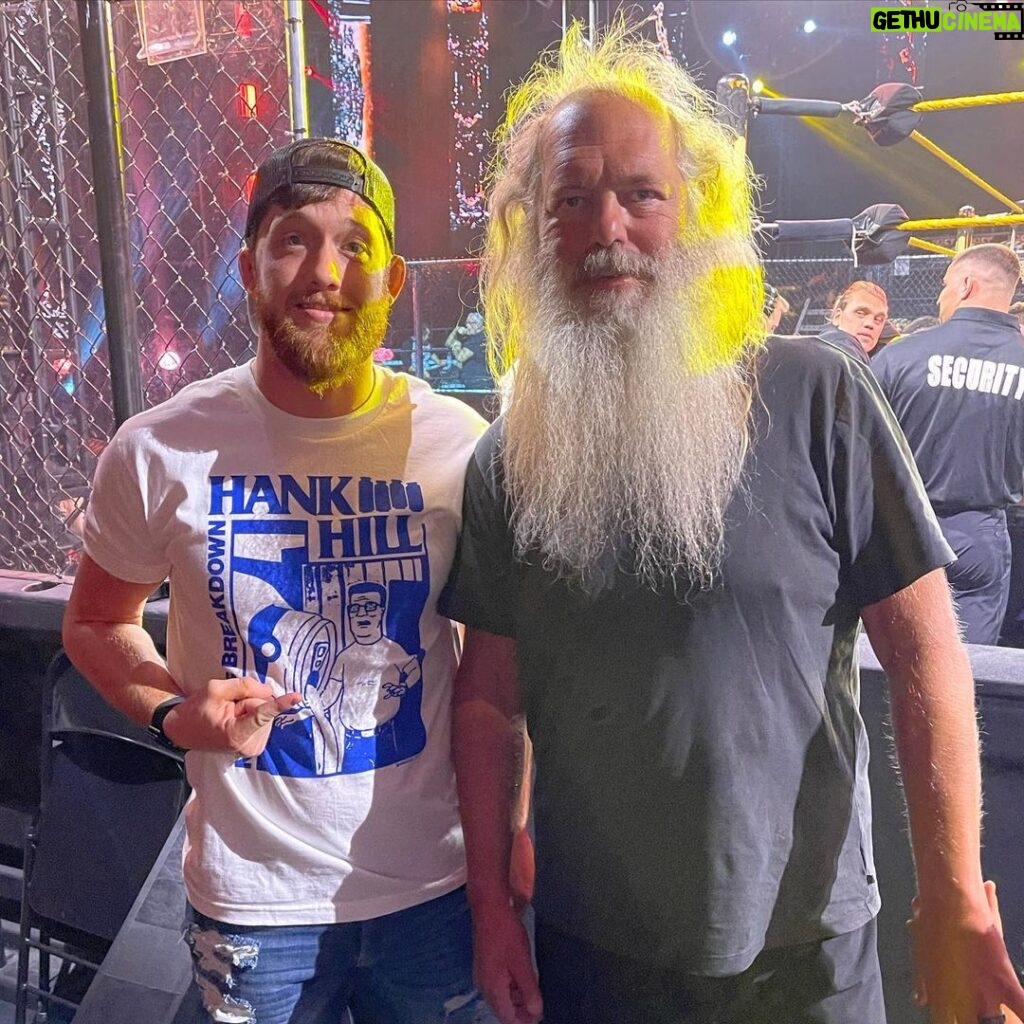 Kyle Greenwood Instagram - It was an honor and privilege to chat all things music and wrestling with this artistic genius. From Beastie Boyz and Papa Shango to the Chili Peppers and Superstar Billy Graham and all the wonderful things that these 2 artistic mediums have in common. Anyways the conversation was a pleasant surprise and I’ll cherish this experience even if the photo looks like we have yellow highlighter ink on our heads. @rickrubin contributions to pop culture are profound and the fact he’s a wrestling fan is cool as hell.