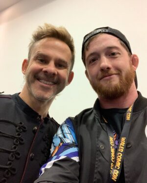 Kyle Greenwood Instagram - We had an in depth conversation regarding the importance of second breakfast and how nice Hobbiton is this time of year. @dom_monaghan_  @walescomiccon