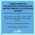 Laércio Fonseca Instagram - O Tai Chi é uma prática holística que oferece uma série de benefícios, não apenas para a saúde física, mas também para a saúde mental e emocional. Sua abordagem suave e centrada na consciência torna-o acessível a uma ampla variedade de pessoas, independentemente da idade ou nível de condicionamento físico. Se você quer saber mais sobre essa arte milenar e como você pode mudar sua vida através dessa prática , em 2024 teremos um Super Curso de Tai Chi com duração de 1ano 😁😍 O curso será ministrado em 12 módulos, sendo um final de semana por mês (Início sábado às 09:00 e término domingo às 15:30) no Espaço Caminho da Luz em Limeira, interior de São Paulo. Teremos aulas teóricas sobre a filosofia do Tai Chi bem como todas as práticas corporais e os Katis “WU SAN DJI TAO”, “O GRANDE CÍCRULO” e “KATI DA ESPADA” que consiste em uma serie preestabelecida de movimentos com base nos elementos da natureza e dos animais. Para o “Kati da Espada” será cedida uma espada de treino, que o aluno poderá levar para a casa para continuar com as práticas. Este curso oferece certificado de conclusão que é valido para ministrar aulas no estilo Wu San Dji Tao. Esperamos por você!🥰 Maiores Informações em nosso site: https://laerciofonseca.com.br/produto/curso-livre-para-praticantes-e-para-formacao-de-instrutores-de-tai-chi-chuan-turma-2024-pacote-completo/
