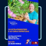 Laércio Fonseca Instagram - 📌Passando para convidar a todos para estar conosco nesse próximo sábado dia 11/11 às 16horas em nosso Espaço Caminho da Luz em Limeira para mais um Círculo de Cura. Iniciamos com uma palestra e logo em seguida formamos o circulo de cura na pirâmide. ✨Há uma equipe de pessoas, espíritos e extraterrestres trabalhando nesse circulo e as pessoas se sentam receptivas para receber essa energia curativa. Venha você também, o evento é gratuito e pedimos a contribuição de 1kilo de ração para cães ou gatos. Esperamos por você!!! 👽😍