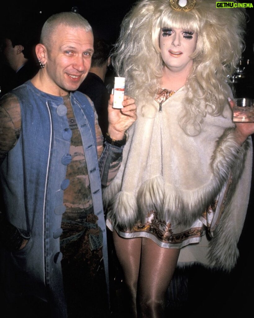 Lady Bunny Instagram - With Jean-Paul Gaulthier somewhere in the 90s. He was nice. I was probably lit.