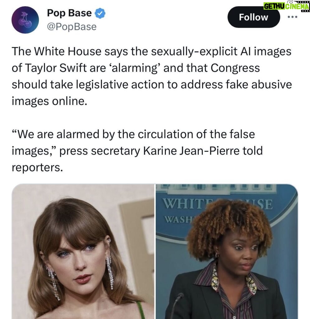 Lady Bunny Instagram - Oh look! The clowns in the White House are concerned about fake AI pics of celebs, but not bothered by funding genocide.
