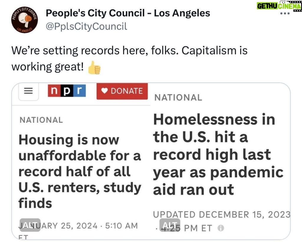 Lady Bunny Instagram - I’m hearing on cable news that the stock market is at a record high and unemployment is low as indicators that Bidenomics is working. Then I see stuff like this. You see, when the stock market is booming, this only benefits those wealthy enough to invest. Clearly, you aren’t investing if you can barely afford rent or are homeless. To them, stock fluctuations mean zilch. Shocker: I’m not going to fault Biden alone for this. I’m going to fault all corporate politicians. They work for corporations, not you. They can be Democrats or Republicans. As a progressive, I was proud of that part of the movement. Our candidates, from Bernie to AOC, refused PAC money, suggesting that they would work harder for we the people. These new figures on unaffordable rent and rise in homelessness reminds me—you seldom hear the word poor any more. We heard that word a lot from MLK, whose birthday we just celebrated. If you don’t hear about poverty, I know you ain’t hearing no solutions to it! Trump is in real estate—you know he’s not trying to find needy people homes! Is Biden offering solutions? This was one big reason I gripe about all wars. I’d much rather have that $115 billion spent on housing for the needy than on weapons and bombs to kill people. I reckon we should’ve had our fill of that by now, right?