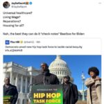 Lady Bunny Instagram - Most black voters pull the lever for Democrats in every election. In 2016, 7% voted for Trump. In 2020, that went up to only 8%. Wanna know what it is now? Between 17-21% of black voters supporting Trump. 20% said they’d vote for someone else besides either major parties’ candidates. My twitter buddy Jay nails it in this tweet. Not only did black voters not get any of the big ticket items he listed in his tweet, they got nothing except Ketanji Brown and Juneteenth. Biden’s conservative Democrats didn’t cancel but a fraction of student debt, after claiming that he’d cancel all the debt at HBCUs. The $15 min wage would’ve helped women of color the most, who Dems love to claim “Vote like you’re a black woman—they saved us! When will Dems return the favor? Biden was not willing to stack the courts or to even modify the filibuster to get The George Floyd Act passed, with a Dem majority in both houses of Congress. Democrats get the lion’s share of black votes, and get very little in return. Biden told Georgia voters that if they voted in Senators Ossoff and Warnock, that he’d send out a $2k stimulus check. Well, both won, but people got a $1400 check instead because Biden lied again at his term’s start. Yet we see senators so eager to vote for Ukraine/Israel aid that they literally just stayed up all night to transfer our tax $ to help people outside this country—some of whom many don’t want to help. Trump’s unlikely to pass a higher min wage or push for the George Floyd Act if he wins, so Dems blew it. What will loyal black voters get instead? A hip-hop task force, because music pays your bills? That’s actually better than last week’s video Biden released of him visiting a black family who he’d bought fried chicken for. (I’m not kidding.) This level of pandering is right up there with Hillary Clinton’s infamous hot sauce. And you know what? If you’d passed 1/4 of what you promised black voters or voters of any other kind, you could brag on your many achievements, not embarrass yourself with stunts like these. Biden needs black voters to win, yet he refused to earn their votes at his own candidacy’s peril. And at the reputation of the Dem party.